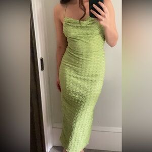Green Midi Dress by Niay with tie up back